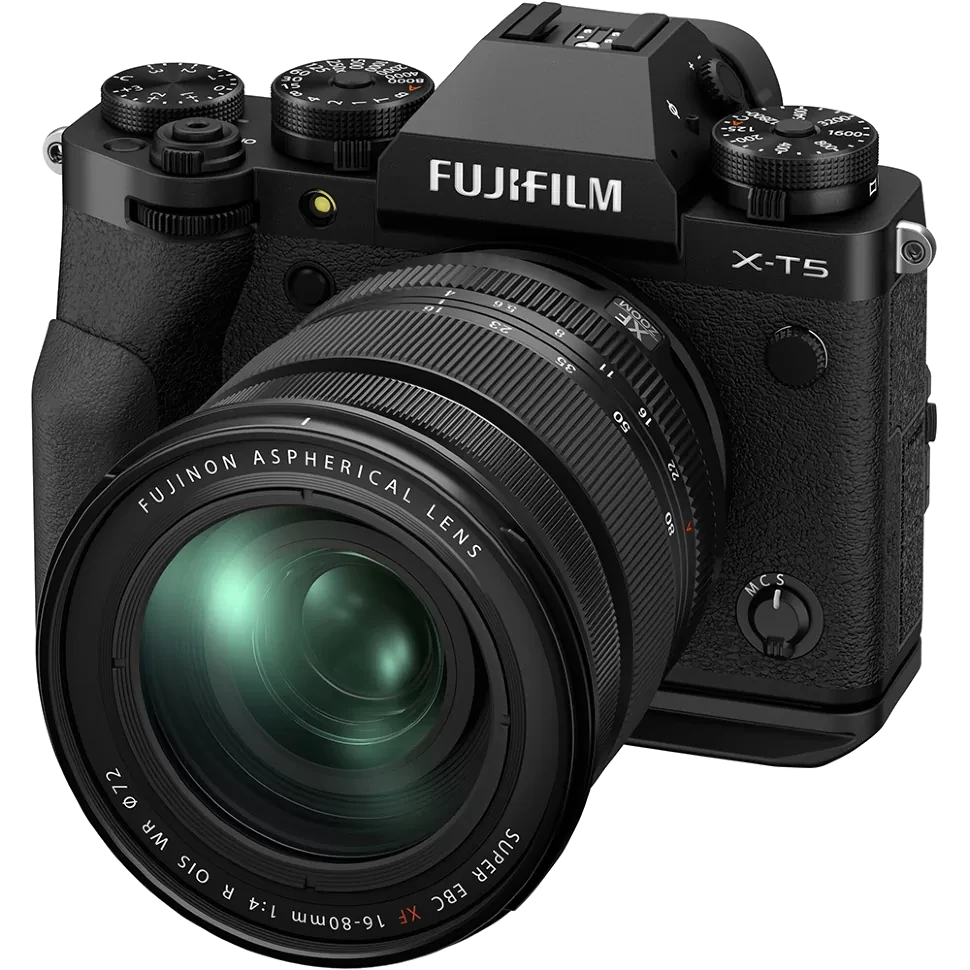 Беззеркальная камера Fujifilm X-T5 (+ XF 16-80mm f/4 R OIS WR) Чёрная