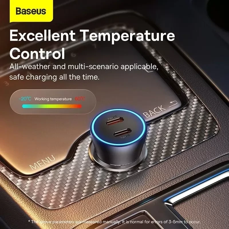 Автомобильное зарядное устройство Baseus Golden Contactor Pro C+C 40W Серое - фото 5 - id-p226740363