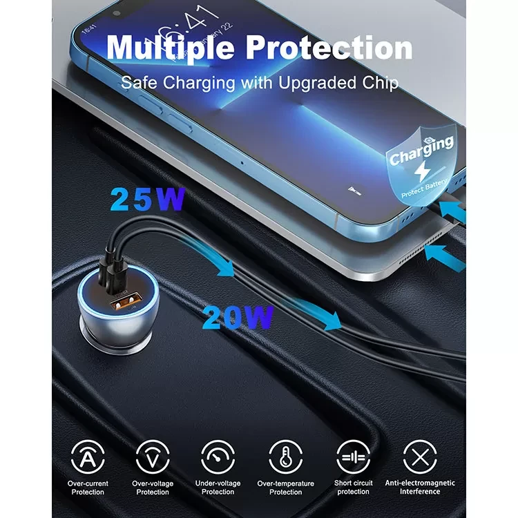 Автомобильное зарядное устройство Baseus Golden Contactor Pro 65W U+C+C Синее - фото 3 - id-p226740364