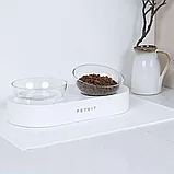 Миска для животных Petkit Adjustable Double Bowl 15° Белая, фото 2