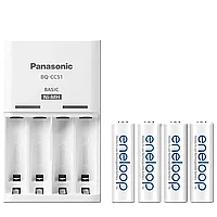 Зарядное устройство с аккумуляторами Panasonic eneloop K-KJ51MCC40E Basic Charger АА 1900 мАч BL1