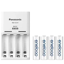 Зарядное устройство с аккумуляторами Panasonic eneloop K-KJ51MCC40E Basic Charger АА 1900 мАч BL1