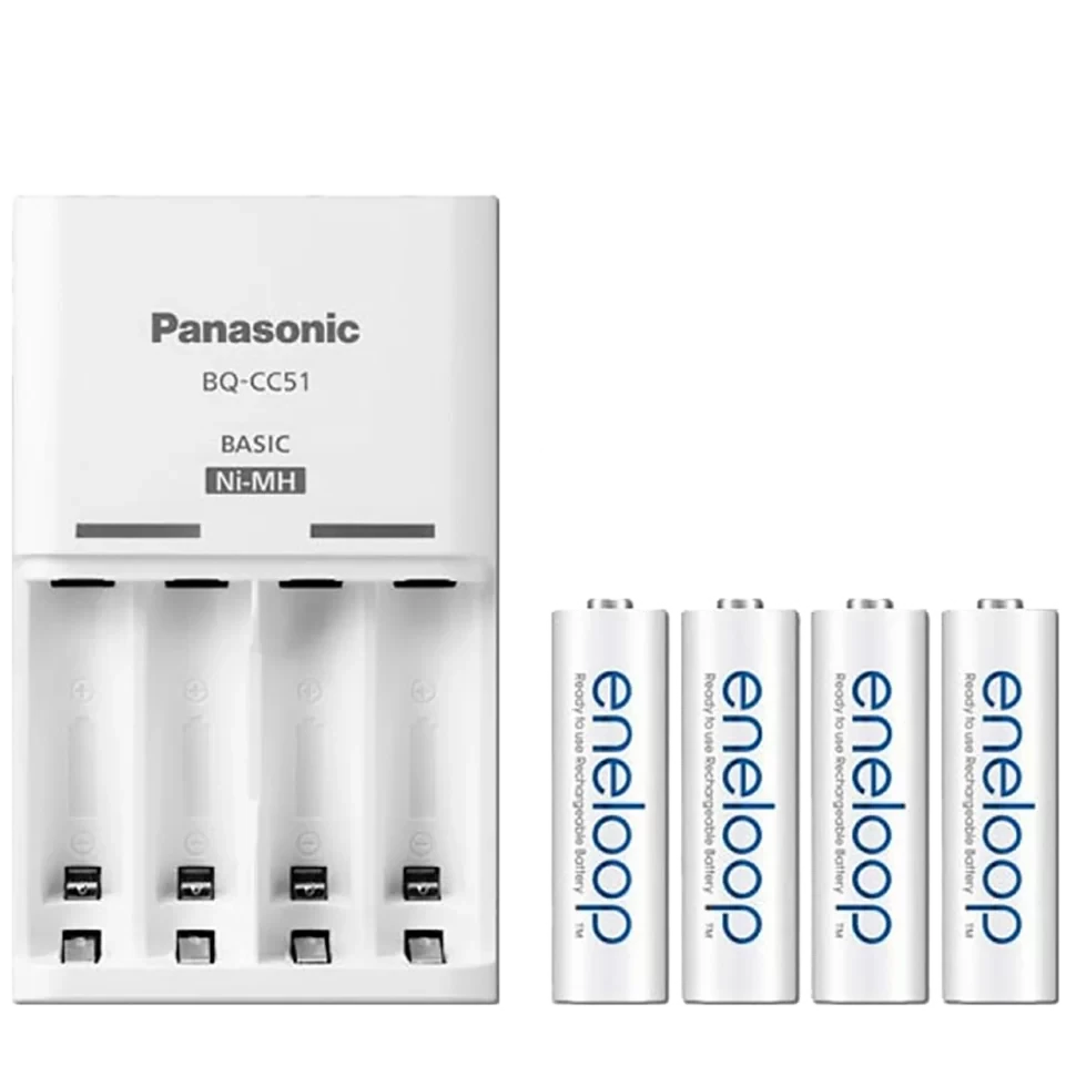 Зарядное устройство с аккумуляторами Panasonic eneloop K-KJ51MCC40E Basic Charger АА 1900 мАч BL1