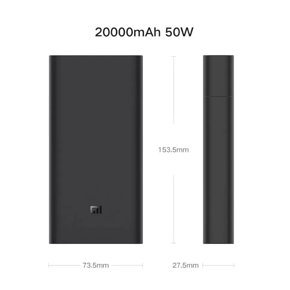 Внешний аккумулятор Xiaomi Mi 50W Power Bank 20000mAh Чёрный - фото 6 - id-p226740429