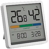 Метеостанция MIIIW NK5253 Mute Thermometer And Hygrometer Clock Белая