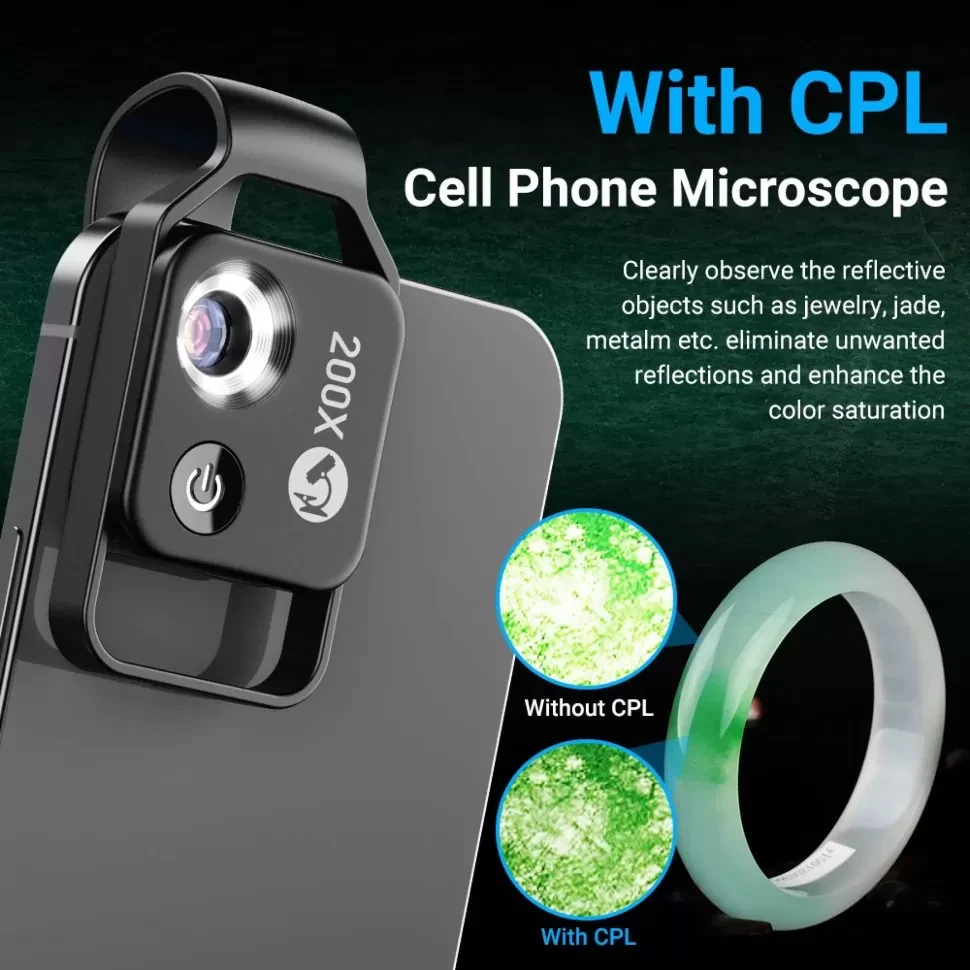 Объектив - микроскоп Apexel Mobile Microscope 200X для смартфона - фото 4 - id-p226744366