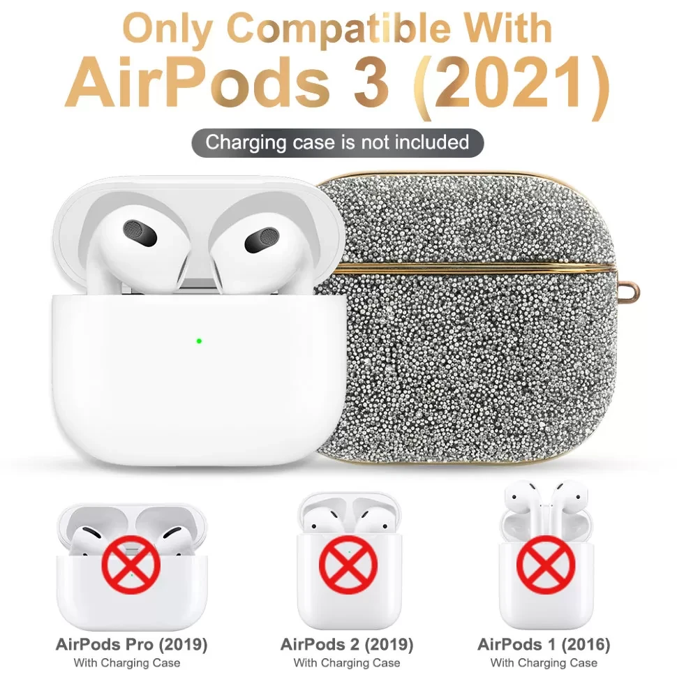 Чехол PQY Crystal Fabric для Apple Airpods 3 Серебро - фото 6 - id-p226738480