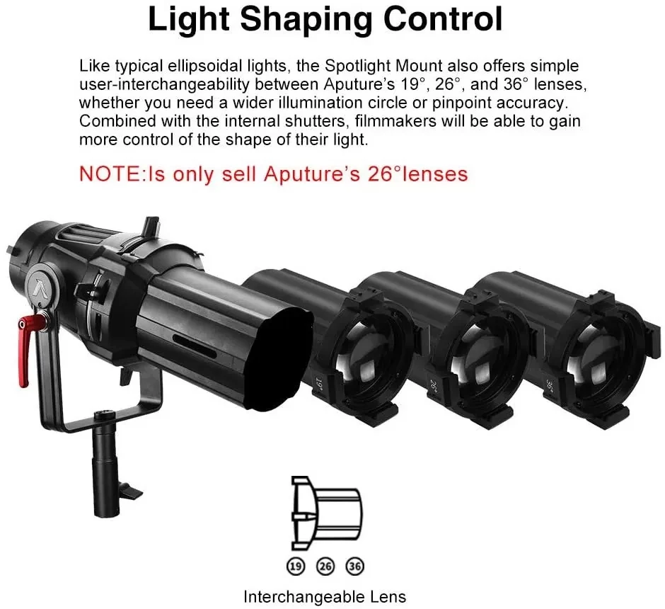 Линза Aputure 26° для Spotlight Mount - фото 6 - id-p226746396