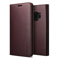 Чехол-кошелёк VRS Design Genuine Leather для Galaxy S9 Wine