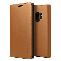Чехол-кошелёк VRS Design Genuine Leather для Galaxy S9 Коричневый