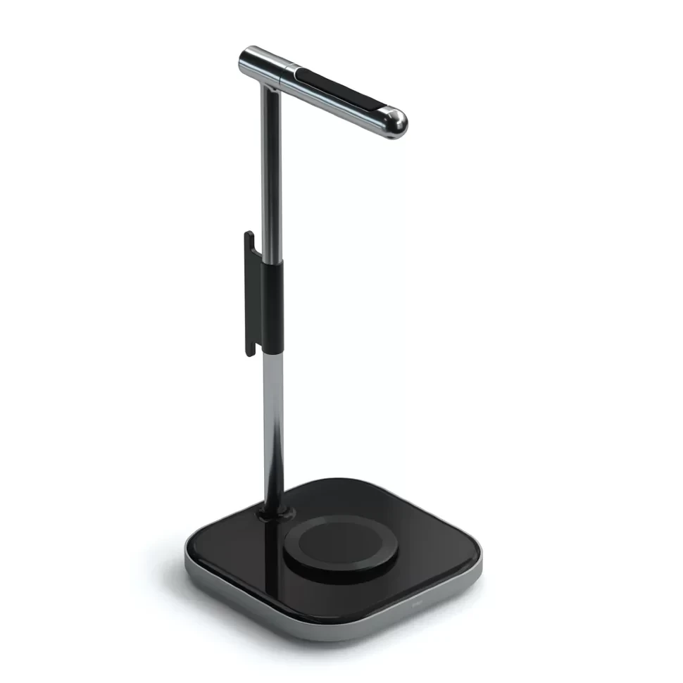 Подставка для наушников с беспроводной зарядкой Satechi 2 in 1 Headphone Stand with Wireless Charger Серая - фото 6 - id-p226740551