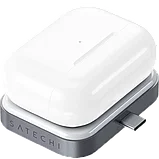 Беспроводная зарядка Satechi USB-C Wireless Charging Dock для AirPods Серый, фото 2