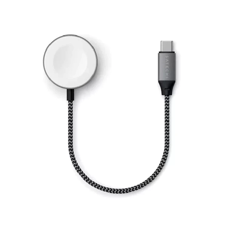 Беспроводная зарядка Satechi USB-C Magnetic Charging Cable для Apple Watch Серая - фото 5 - id-p226740553