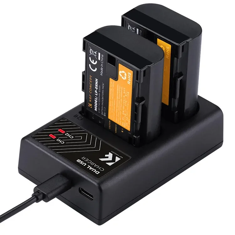 2 аккумулятора LP-E6NH + зарядное устройство K&F Concept KF28.0021 - фото 2 - id-p226743561