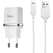 Сетевой адаптер HOCO C12 Smart Белый + кабель Lightning 1м