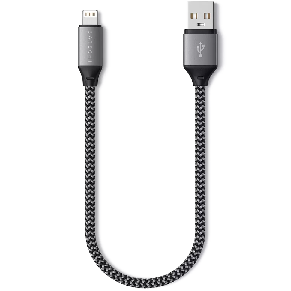 Кабель Satechi USB - Lightning 25см Серый - фото 1 - id-p226740810