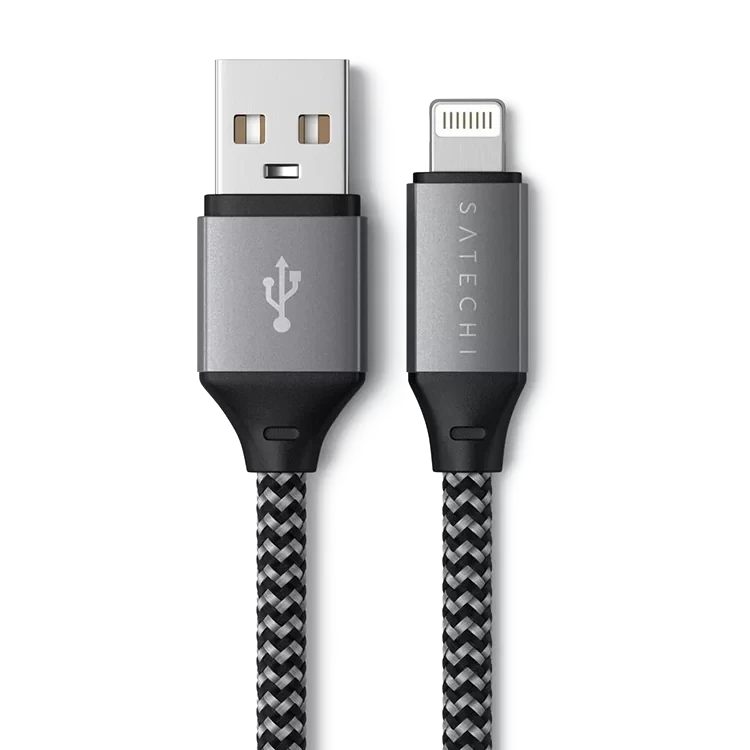 Кабель Satechi USB - Lightning 25см Серый - фото 3 - id-p226740810