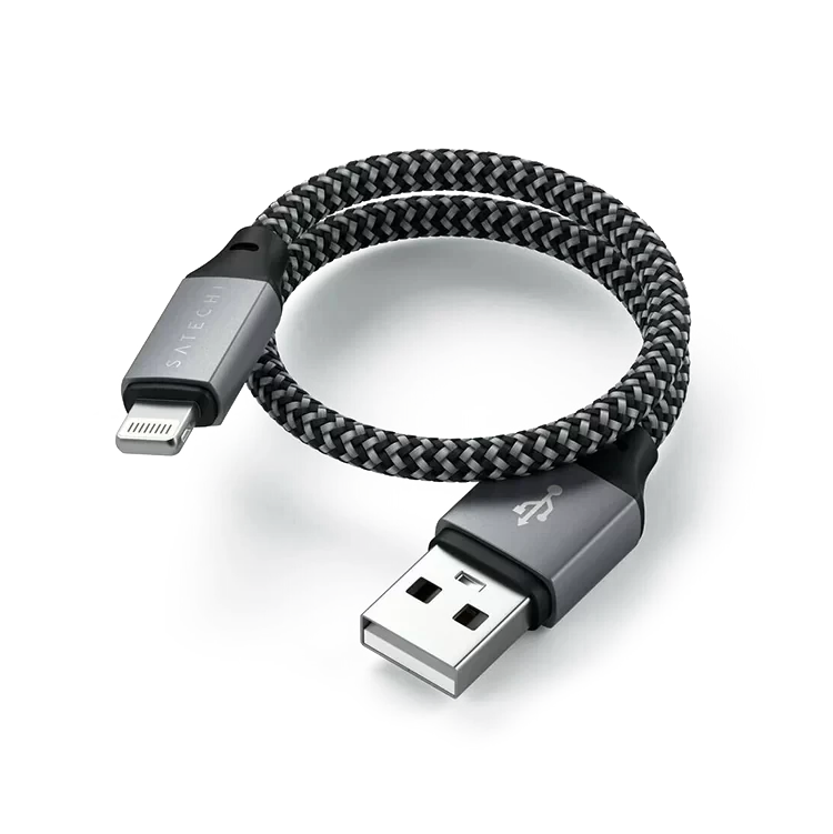 Кабель Satechi USB - Lightning 25см Серый - фото 4 - id-p226740810