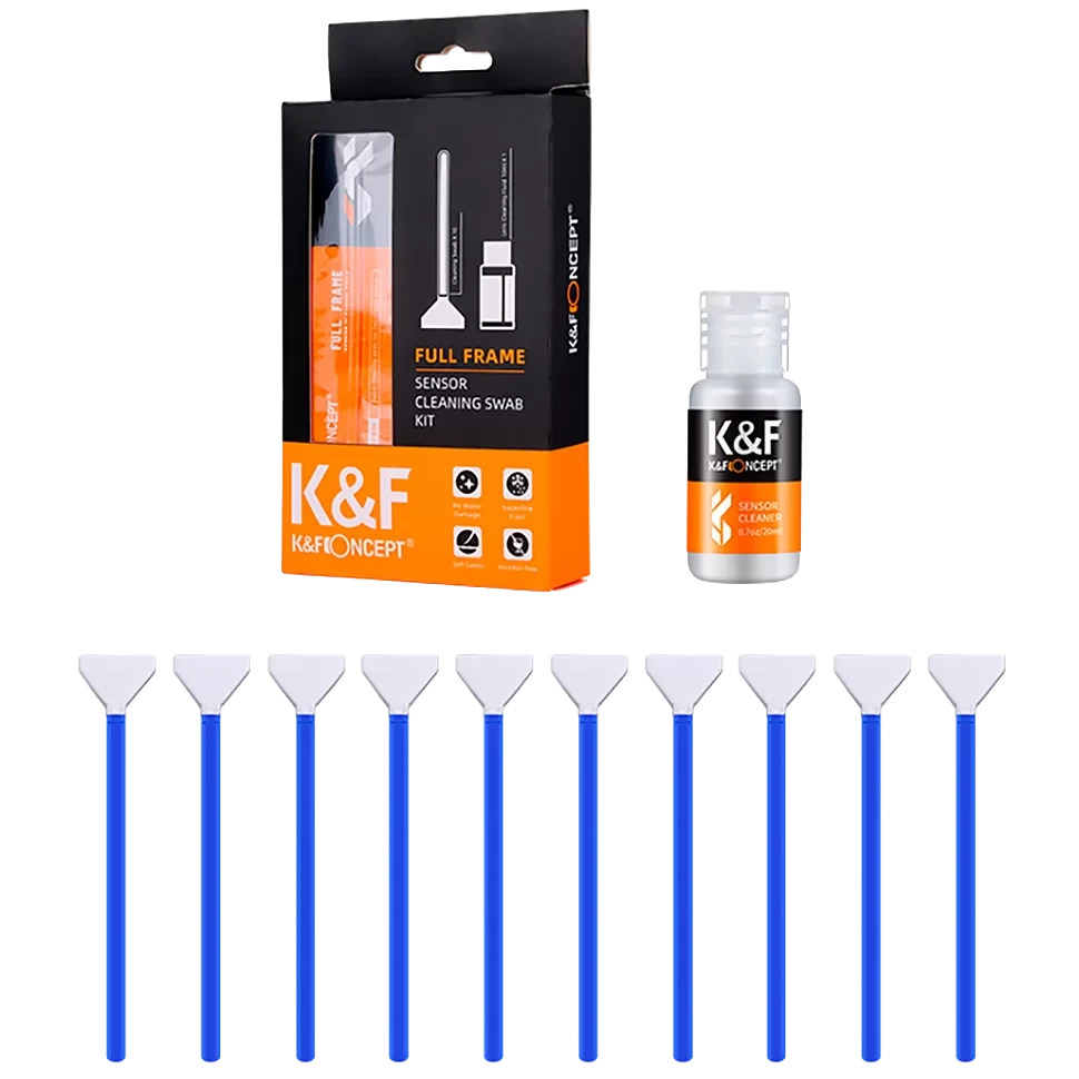 Набор для ухода за матрицей K&F Concept 24mm Full-Frame Sensor Cleaning Swab Kit - фото 1 - id-p226745729