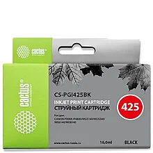 Картридж струйный Cactus PGI-425BK 16мл для Canon Pixma iP4840/MG514 Чёрный пигментный