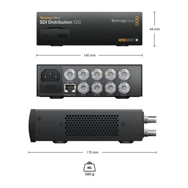 Видеоконвертер Blackmagic Teranex Mini SDI Distribution 12G - фото 3 - id-p226743056