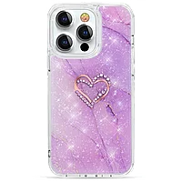 Чехол PQY Shell для iPhone 13 Pro Max Фиолетовый мрамор