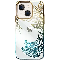 Чехол PQY Phoenix для iPhone 13 Flying Золото/Зеленый
