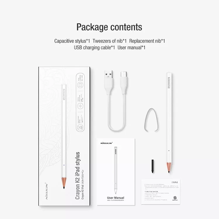 Стилус Nillkin Crayon K2 для iPad Белый - фото 9 - id-p226742007