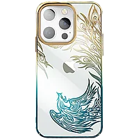 Чехол PQY Phoenix для iPhone 13 Pro Max Flying Золото/Зеленый