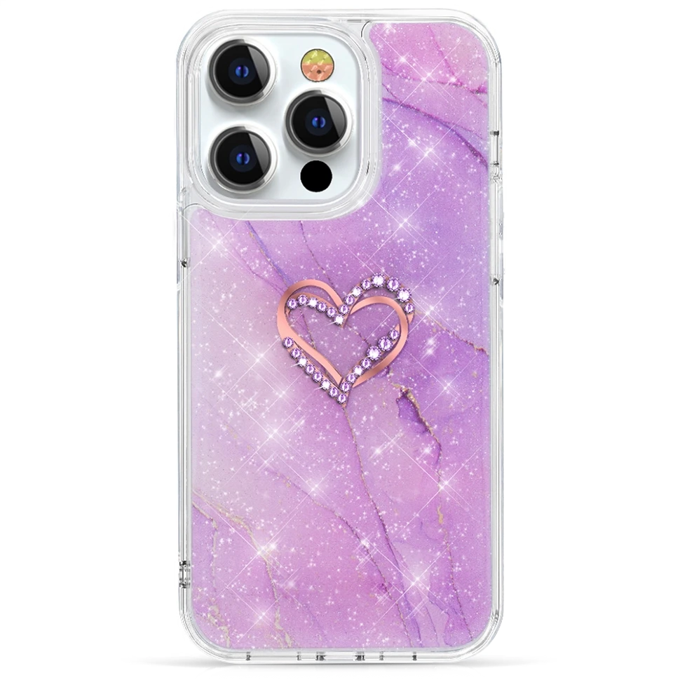 Чехол PQY Shell для iPhone 13 Pro Фиолетовый мрамор - фото 1 - id-p226739069