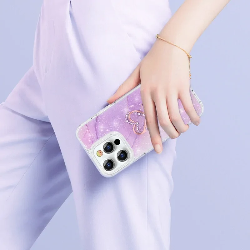Чехол PQY Shell для iPhone 13 Pro Фиолетовый мрамор - фото 2 - id-p226739069