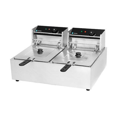 ФРИТЮРНИЦА HURAKAN HKN-FT66N (330x460x325мм, 6+6л, с крышкой, 2,5+2,5кВт, 220В)
