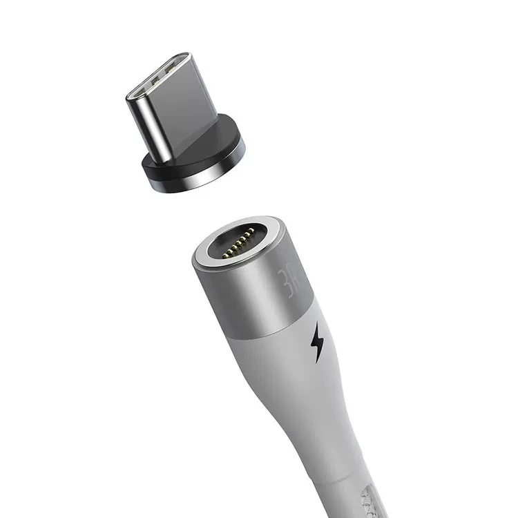 Кабель Baseus Zinc Magnetic USB - Type-C 3A 1м Белый - фото 3 - id-p226741091