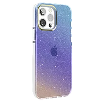 Чехол PQY Ombre для iPhone 13 Pro Синий и Фиолетовый