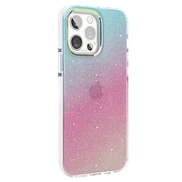 Чехол PQY Ombre для iPhone 13 Синий и Розовый