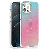 Чехол PQY Ombre для iPhone 12/12 Pro Синий и Розовый