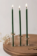Свечи магические большие для скруток и ритуалов №10 32 см (6 часов), зеленые