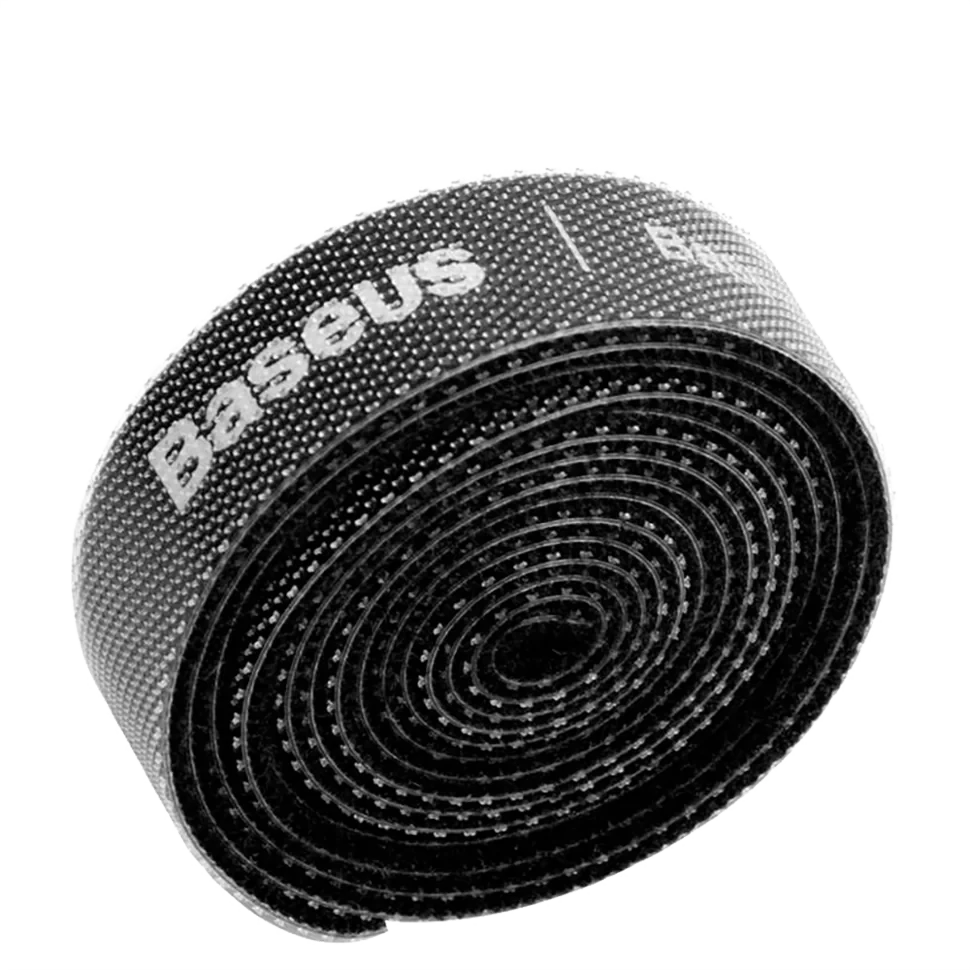 Лента для стяжки Baseus Colourful Circle Velcro strap 1м Чёрная - фото 1 - id-p226741166
