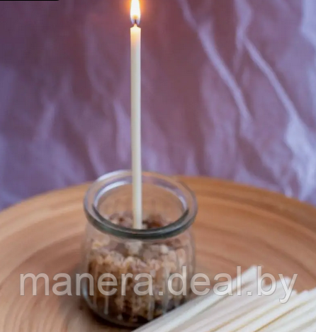 Свечи магические большие для скруток и ритуалов №10 32 см (6 часов), белые - фото 1 - id-p120627265