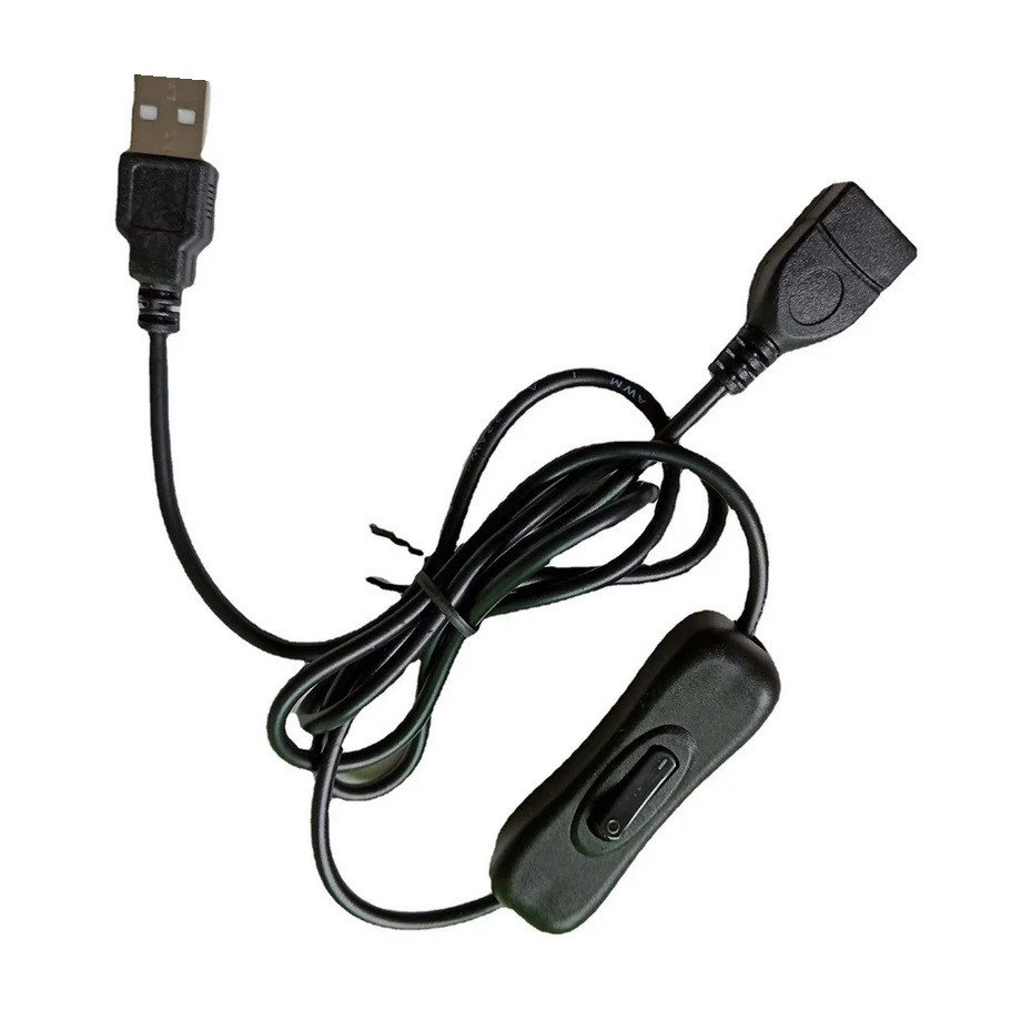 Кабель-удлинитель USB 2.0 (папа-мама) 1 метр, с выключателем - фото 1 - id-p81197152