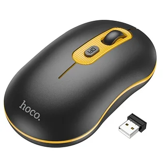 Мышь беспроводная HOCO GM21 PLATINUM 2.4G WIRELESS BUSINESS MOUSE BLACK/YELLOW