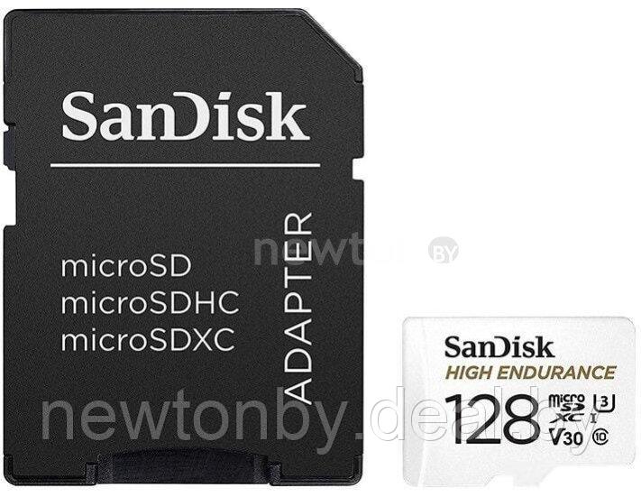 Карта памяти SanDisk High Endurance microSDXC SDSQQNR-128G-GN6IA 128GB (с адаптером) - фото 1 - id-p226752201