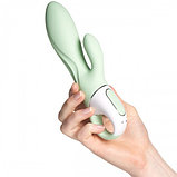 Расширяющийся смарт-вибратор с клиторальным стимулятором Satisfyer Air Pump Bunny 5+ зеленый, фото 3