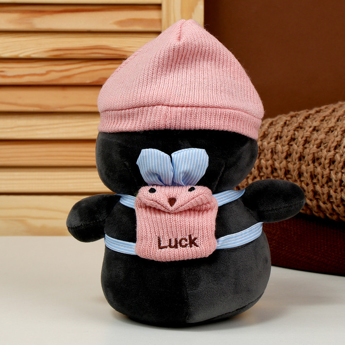 Мягкая игрушка "Пингвин" с рюкзаком, в розовой шапке, 22 см - фото 3 - id-p226754043