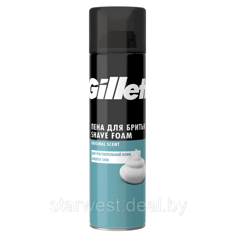Gillette Regular Sensitive 200 мл Пена для бритья для чувствительной кожи - фото 3 - id-p134012165