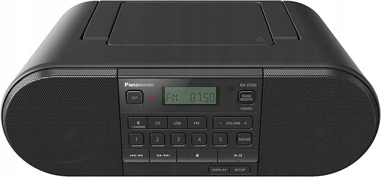 Аудиомагнитола Panasonic RX-D550E-K черный 20Вт CD CDRW MP3 FM(dig) USB BT - фото 1 - id-p226759768