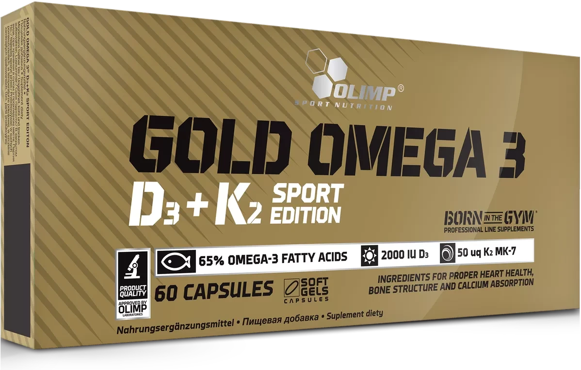 Витамины Olimp Gold Omega 3 D3+K2 Sport Edition, 60 капс - фото 1 - id-p222636401