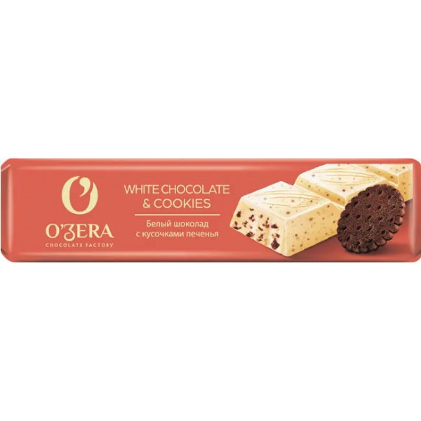Шоколад белый O`Zera White Cookies 45г - фото 1 - id-p226760319