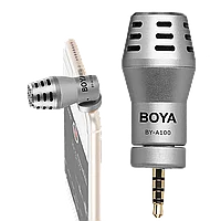 Микрофон BOYA BY-A100 для смартфона TRRS Серебро