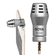 Микрофон BOYA BY-A100 для смартфона TRRS Серебро